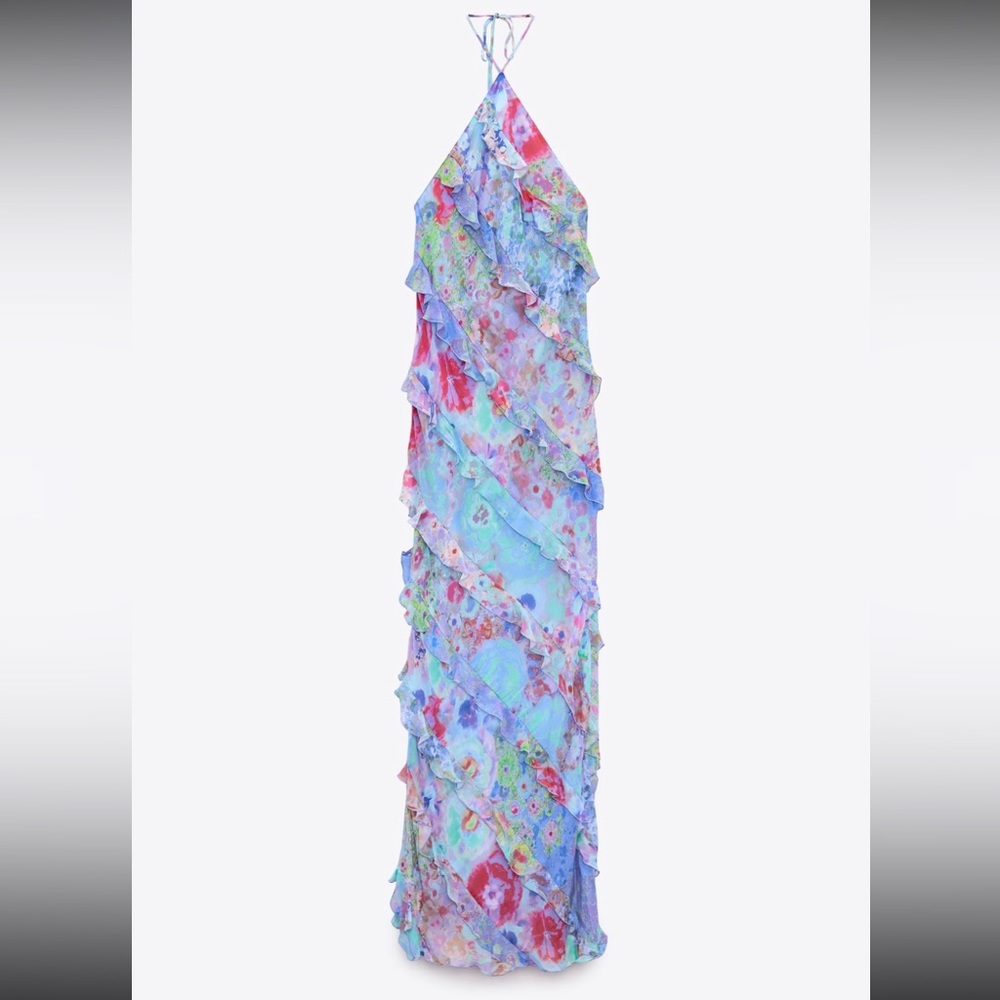 Zara floral maxi dress, medium, worn only once, has been dry cleaned